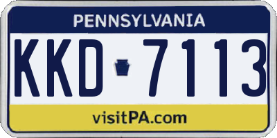 PA license plate KKD7113