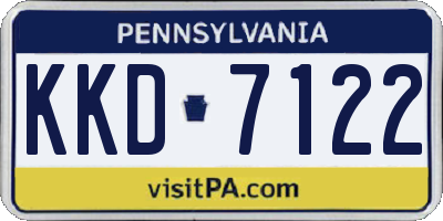 PA license plate KKD7122