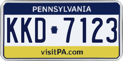 PA license plate KKD7123