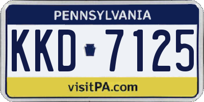 PA license plate KKD7125