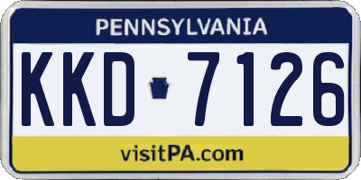 PA license plate KKD7126