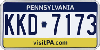 PA license plate KKD7173