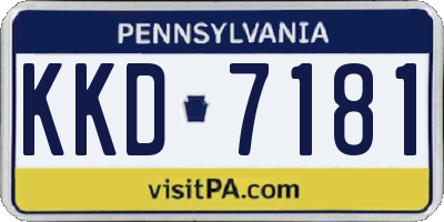 PA license plate KKD7181