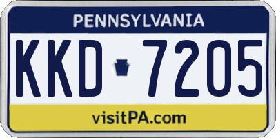 PA license plate KKD7205