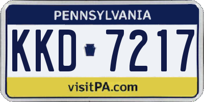 PA license plate KKD7217