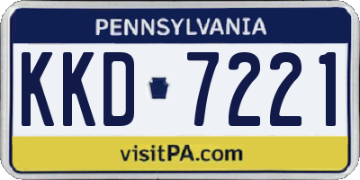 PA license plate KKD7221
