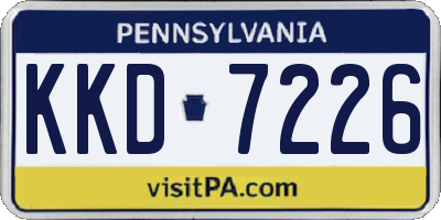 PA license plate KKD7226