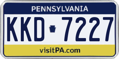 PA license plate KKD7227