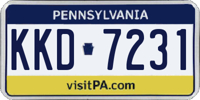 PA license plate KKD7231