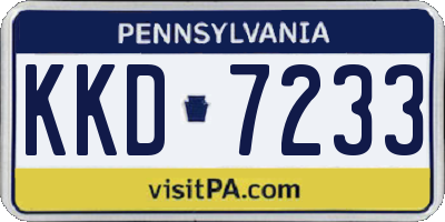 PA license plate KKD7233