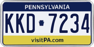 PA license plate KKD7234