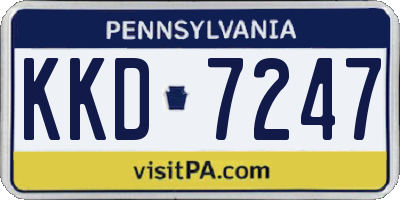PA license plate KKD7247