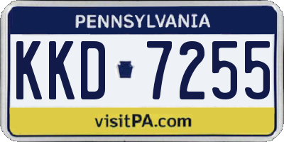 PA license plate KKD7255