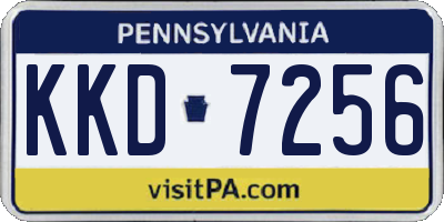 PA license plate KKD7256