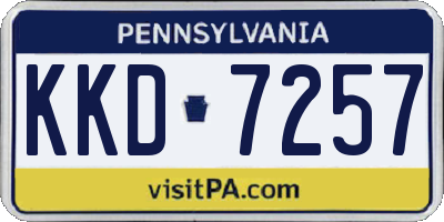 PA license plate KKD7257
