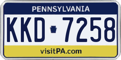 PA license plate KKD7258