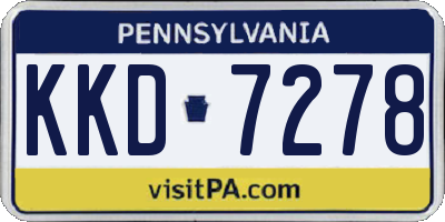 PA license plate KKD7278