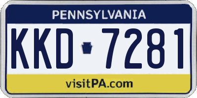 PA license plate KKD7281