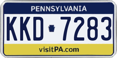 PA license plate KKD7283