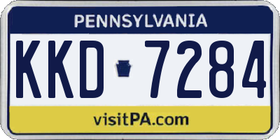 PA license plate KKD7284