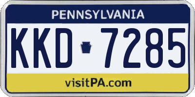 PA license plate KKD7285
