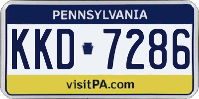 PA license plate KKD7286