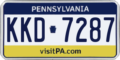 PA license plate KKD7287