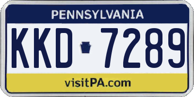 PA license plate KKD7289