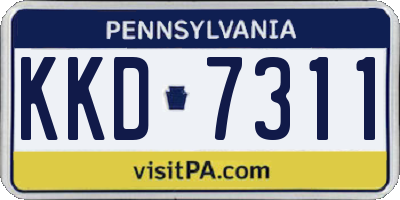 PA license plate KKD7311