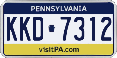 PA license plate KKD7312