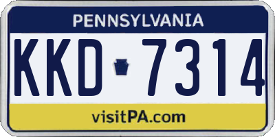 PA license plate KKD7314