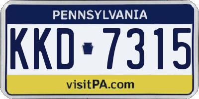 PA license plate KKD7315