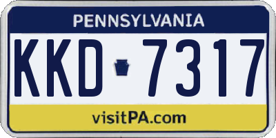PA license plate KKD7317