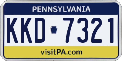 PA license plate KKD7321
