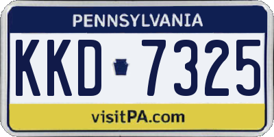 PA license plate KKD7325