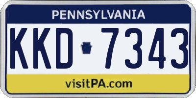 PA license plate KKD7343
