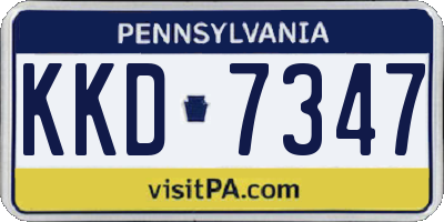 PA license plate KKD7347