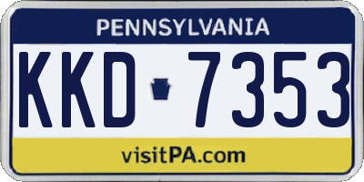 PA license plate KKD7353