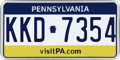 PA license plate KKD7354
