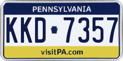 PA license plate KKD7357