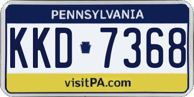 PA license plate KKD7368