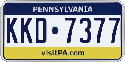 PA license plate KKD7377