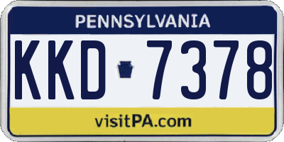 PA license plate KKD7378