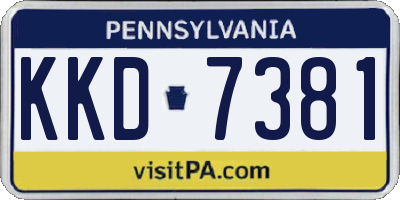 PA license plate KKD7381