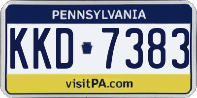 PA license plate KKD7383