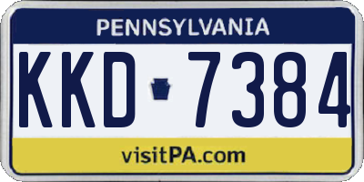 PA license plate KKD7384