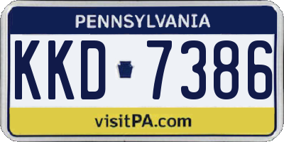PA license plate KKD7386