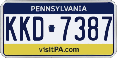 PA license plate KKD7387