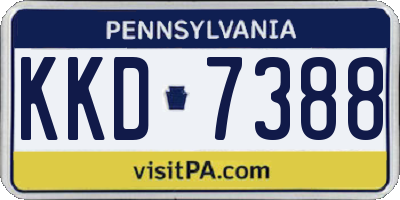 PA license plate KKD7388