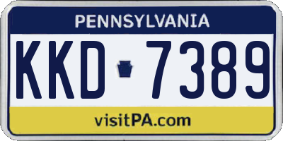 PA license plate KKD7389
